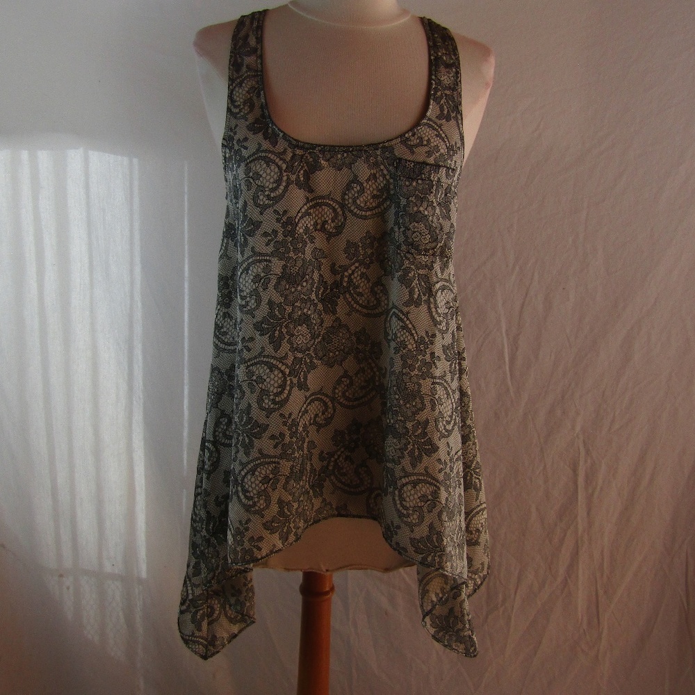 Collective Concepts Lace Print Blouse Sz S NWT
